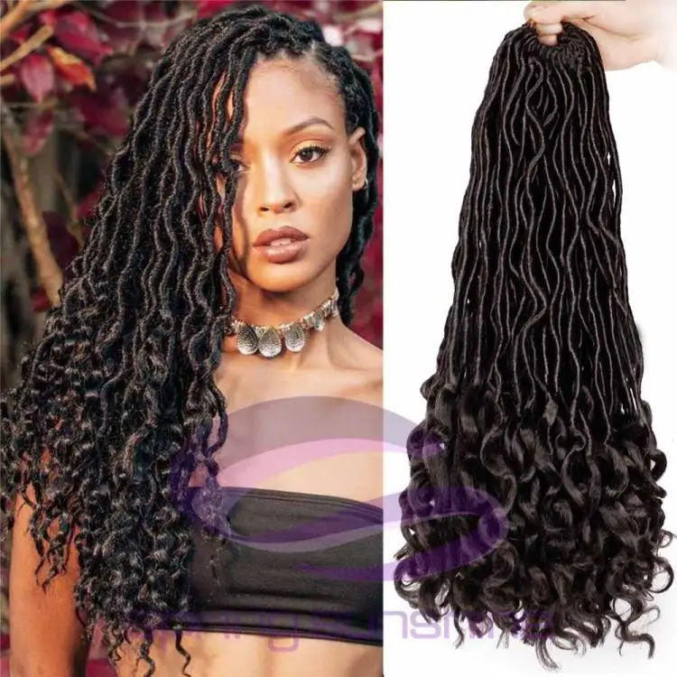 Элегантные Музы богемные вязанные косички Faux locs Curly вязанные волосы 18 дюймов 24 пряди Омбре косички для наращивания синтетические волосы