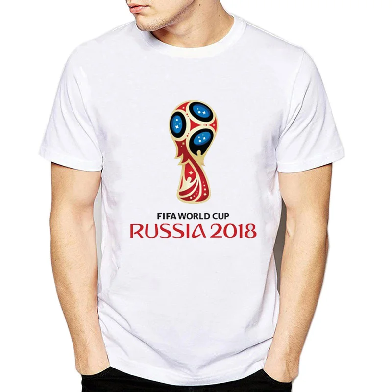 

High Quality Designer T-shirt 2018 Russian World Cup Masco Men White T Shirts Trendy Match Round Neck Man Tees Top Femme Homme