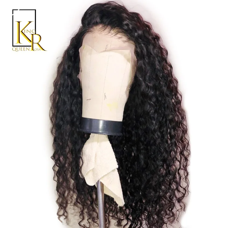 

150% Curly Wig Brazilian Remy Hair Lace Front Human Hair Wigs For Women With Black Color Baby Hair Full End Pre Plucked 13*4Lace