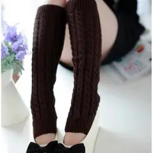 Корейский стиль женские гетры твист сплошной Гетры вязаные крючком длинные гетры до колена теплые носки женские
