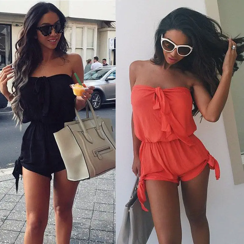 

Womens Celeb Sexy Mini Playsuit Ladies Jumpsuit Summer Shorts Beach Sun enteritos cortos mujer 2017