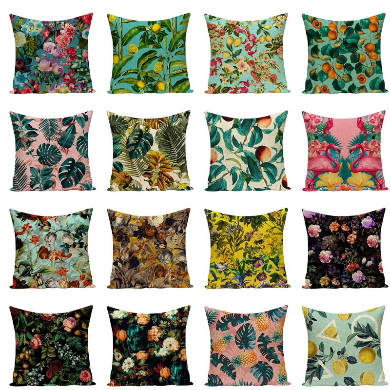 

Flower Cushion Cove Retro Colorful Cushions Home Decor Custom Pillowcase Linen Print Outdoor Cushions Throw Pillows 17 Lnches