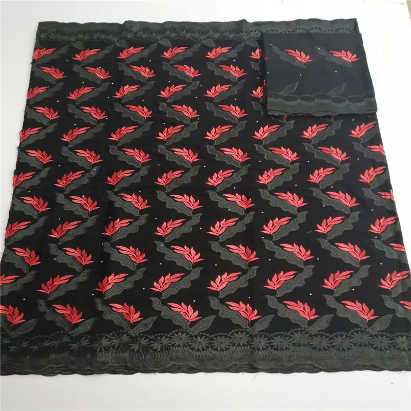 

Swiss lace fabric 2019latest black color embroidery African cotton fabrics Swiss voile lace popular 5+2yards/sets YC94-2