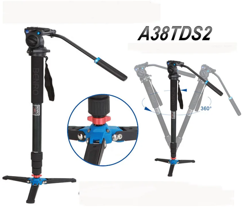 

Free Shipping Benro A38TDS2 Professional Monopod For Photo Video / Especial For Bird Watching / Monopod & Head for DSLR Camera