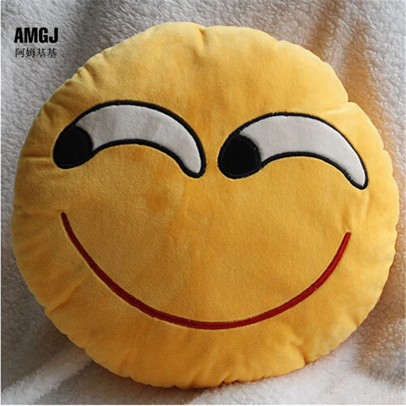ラウンド曲がった笑顔パターン細め目絵文字ぬいぐるみ絵文字枕クッション用ソファ家の装飾贈り物 Round Cushion Pattern Cushiondecorative Pillows Aliexpress