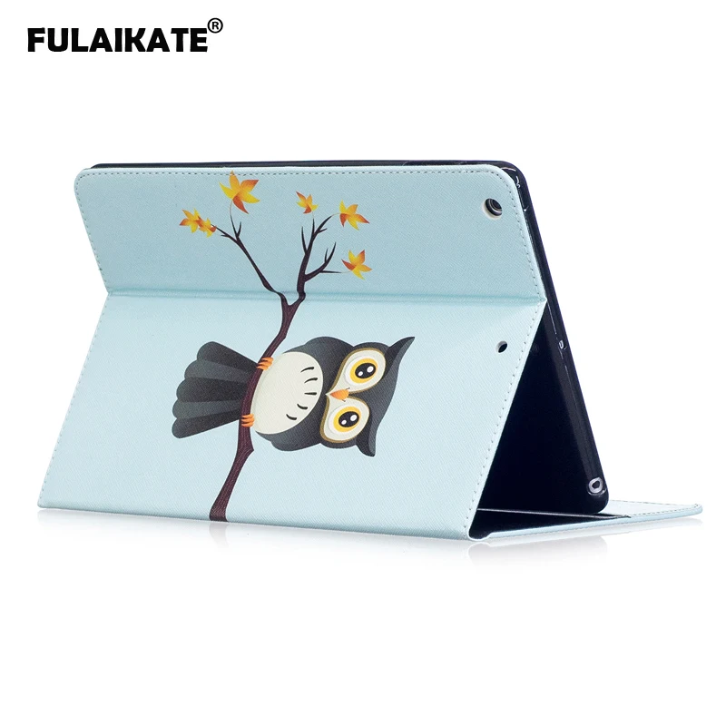 

FULAIKATE For iPad Air Flip Case Cartoon Stand Color TPU Soft Back Cover for iPad 5 Card Slot Business Tablet Protective Cases