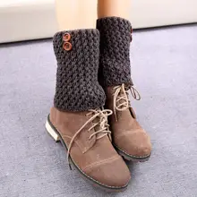 1 пара трикотажные выдалбливают Саржевые гетры s Носки загрузки крышка акриловых волокон женские ботильоны или до колена гетры спортивные носки