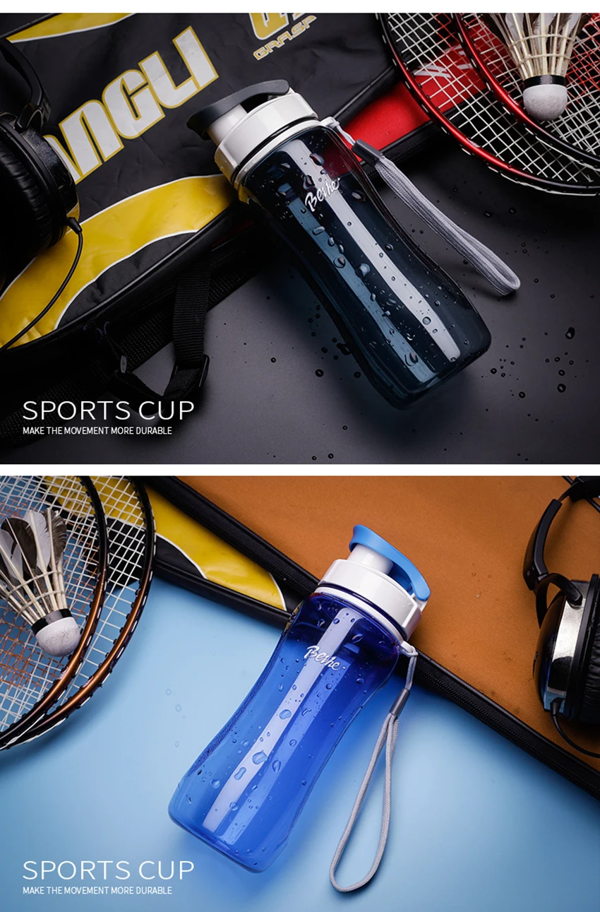 LIYIMENG 560ml 720ml Plastic Water Bottle Five Colors High Capacity Leak Proof Portable Outdoor Sports Gym Drinking Drinkware Bottles B15