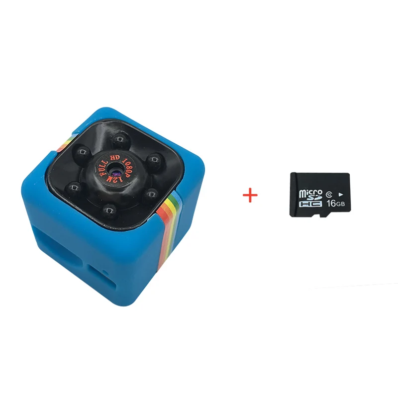 Blue with 16GB Card SQ11 SQ8 мини камера Full HD 1080P инфракрасное ночное видение Спорт Микро камера движения камера-регистратор с датчиком движения диктофон с картой 16G - Цвет: Blue with 16GB Card