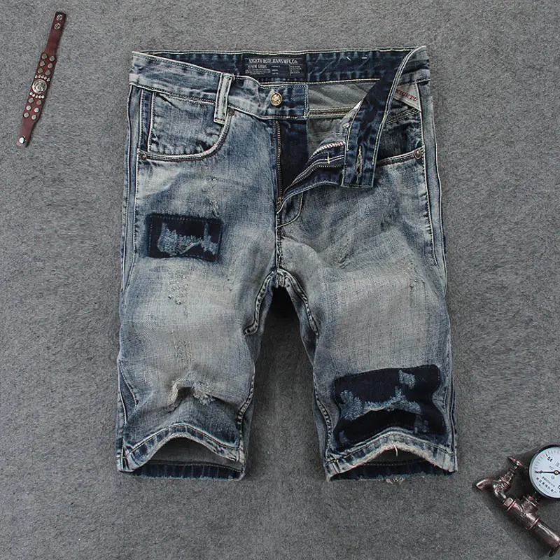 Italian Style Fashion Design Men Jeans Shorts Summer Street Man Brand Clothing Ripped Jeans Men Shorts High Quality Denim Shorts