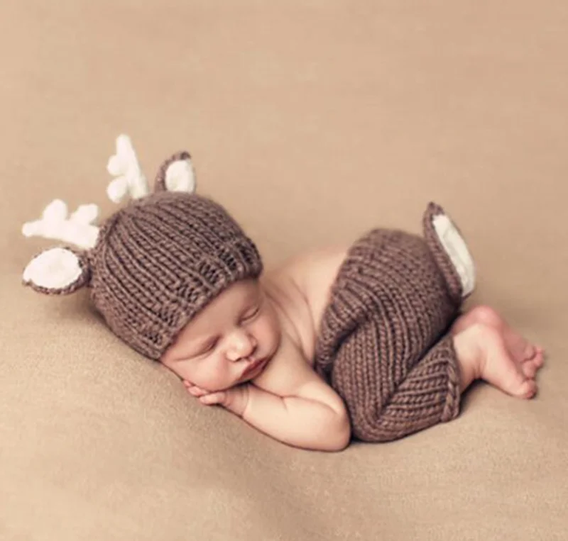 Two-piece Sets Newborn Photography Props Khaki Suit Boys