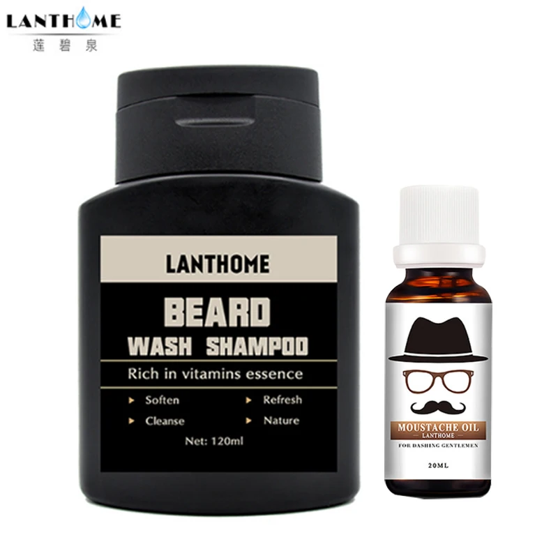 Lanthome Beard Wash Men's Beard Shampoo Deep Cleansing Nourishing Beard