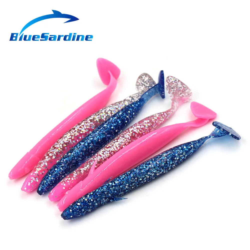 

BlueSardine 6PCS 11.5CM 9G Soft Bait Fishing Lures Soft Lures T Style Sea Fishing Tackle