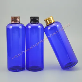 

250ml clear PET bottle with many colors aluminum lid(screw thread).essential oil/liquid/moisturizer/facial water container