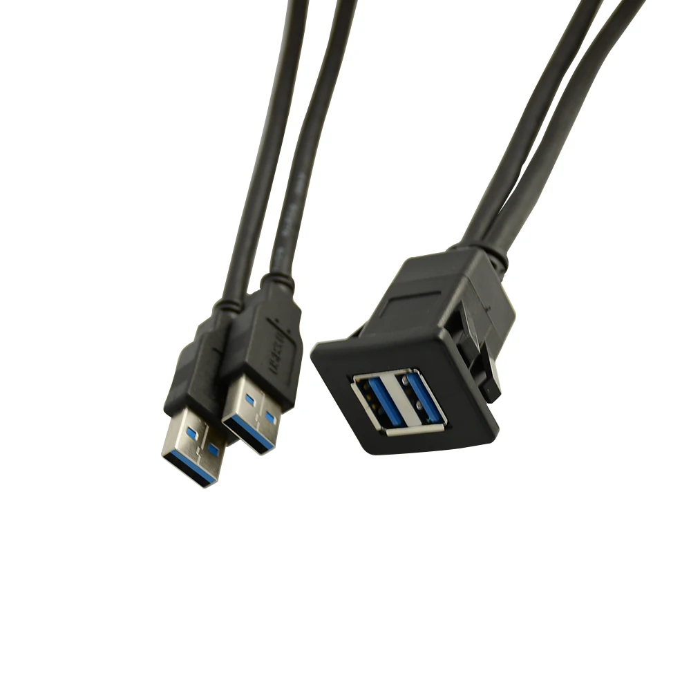 DANSPEED 2 порта двойной USB 3 0 удлинитель AM/2AF штекер к женскому AUX кабель для скрытого