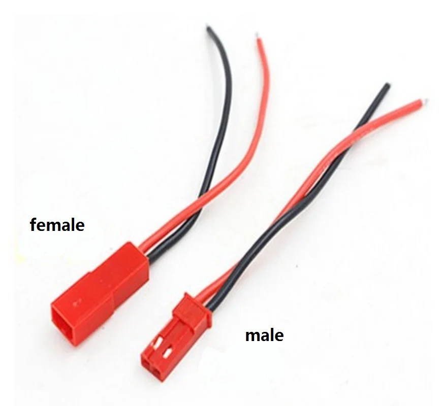 

1pair 10cm LED JST Cable Connector 2P Male Female Plug jack for RC Battery 2 Pin Plus with Terminals red head #Hbm0116