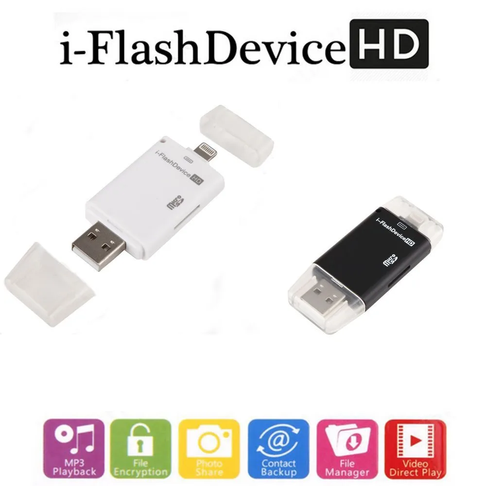 USB i-флешка HD Micro SD/TF устройство чтения карт памяти адаптер для iphone iPad iPod iphone 5 6 7