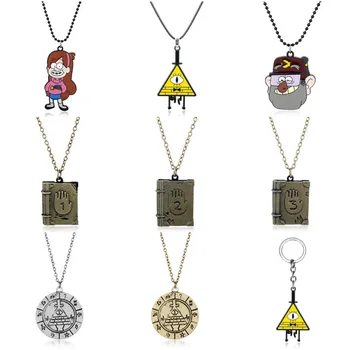 

19 Styles Fashion Anime Bill Cipher Journal Number 1 2 3 Charm Necklace Cosplay Metal Keychain For Men Women Gifts