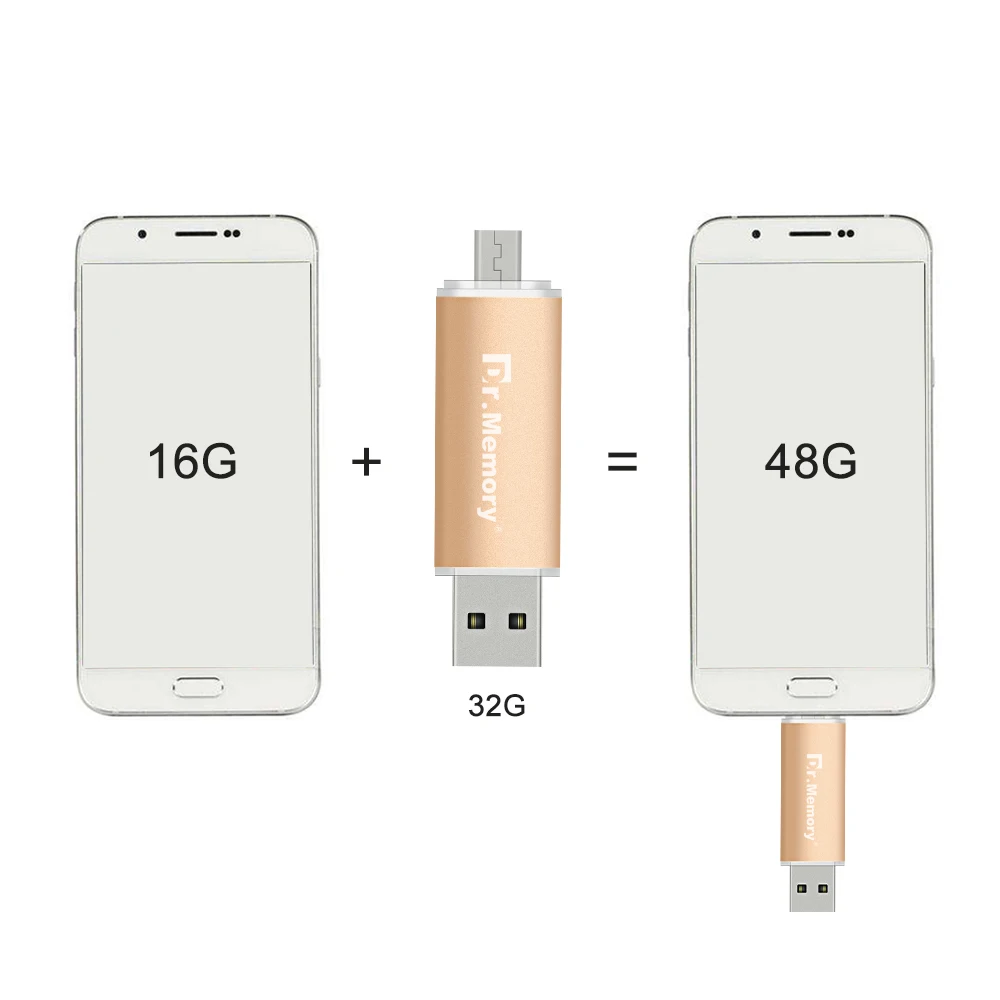 Dr. Память цвета шампанского золото OTG USB флэш-накопитель 32 Гб 64 Гб 128 ГБ 16 ГБ 8 ГБ 4 ГБ Micro USB порт для samsung USB флешка