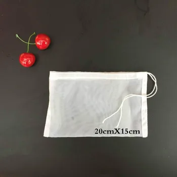 

10pcs/lot 20x15cm 200/260/300meshs 74/55/48microns nylon drawstring bag Coffee Wine Milk Tea Filter bag aquarium filter bag