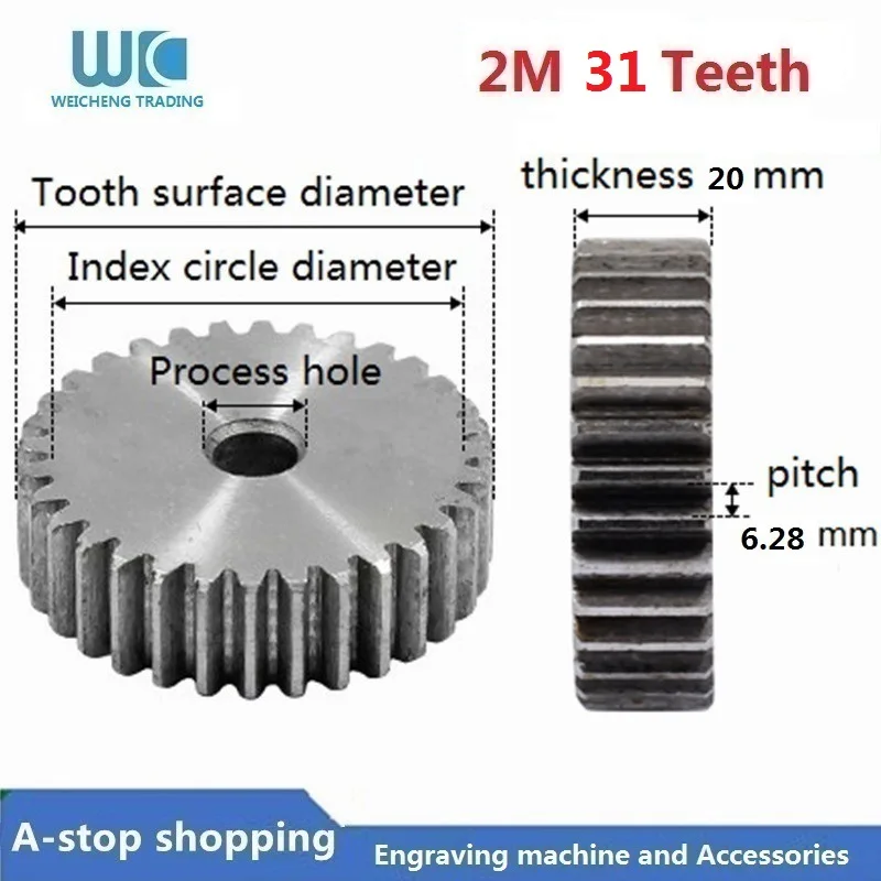 10 X 60 Diente De Engranaje 31mm diámetro de plástico COG Gear para 2mm Eje Del Motor Nuevo