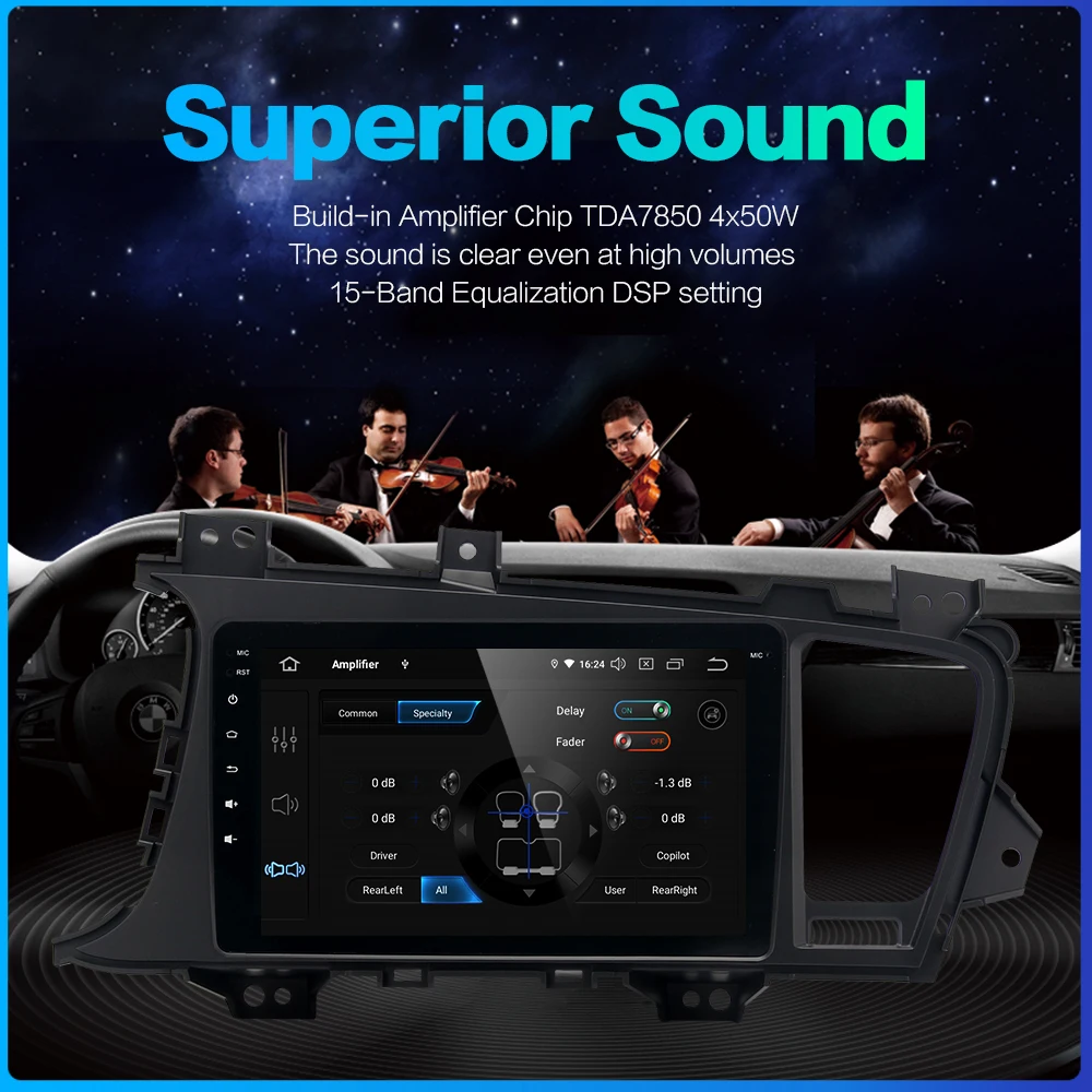Perfect Dasaita 8" HD IPS Screen 1 Din Car Radio Android 9.0 for Kia K5 Optima 2011 2012 2013 Bluetooth GPS HDMI DSP 4