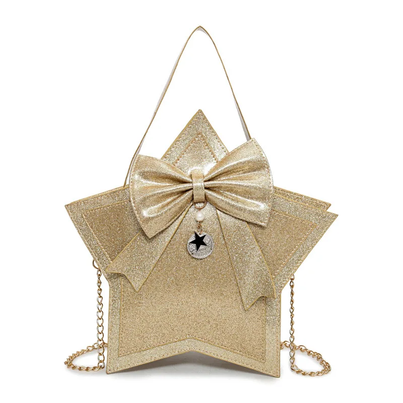 

2018 New Patent Leather Female Korean Diagonal Handbag Female Glossy Five-pointed Star Geometry Ladies Personality Shoulder Bag