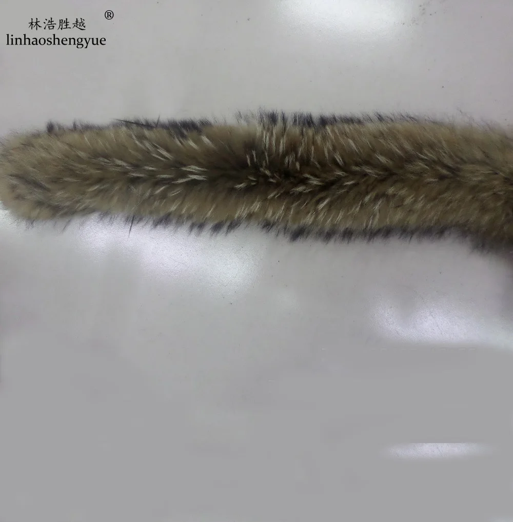 Linhaoshengyue 80 см длинный прямой воротник из енота