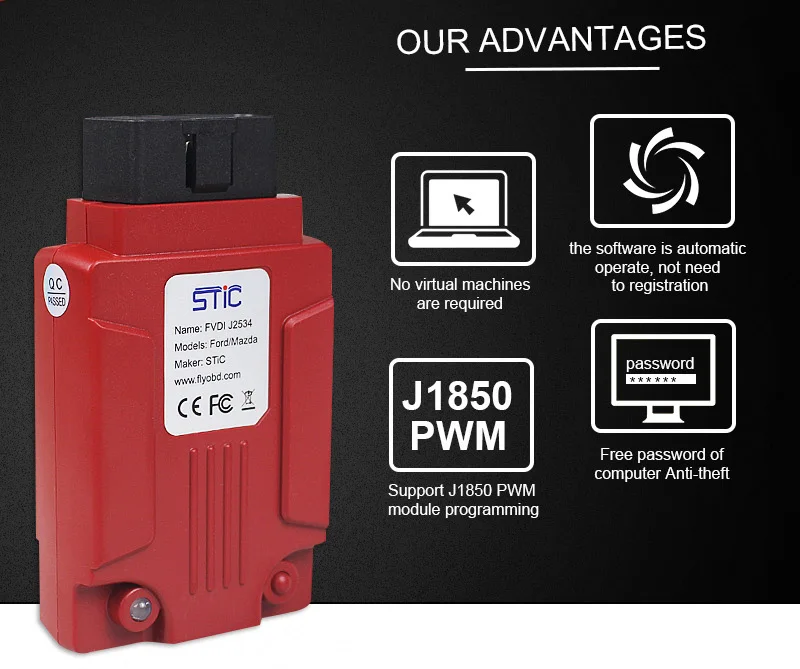 SVCI J2534 OBD2 диагностический инструмент для Fo-rd и Mazda поддержка ELM327 Программное обеспечение и онлайн-модуль программирование и замена VCM2 сканер