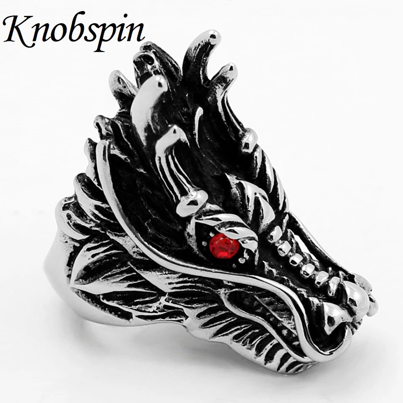 

Vintage Titanium Steel Dragon Ring for Men anel Personalized Animal Finger Ring Retro Punk Rock Biker Jewelry for Party bague