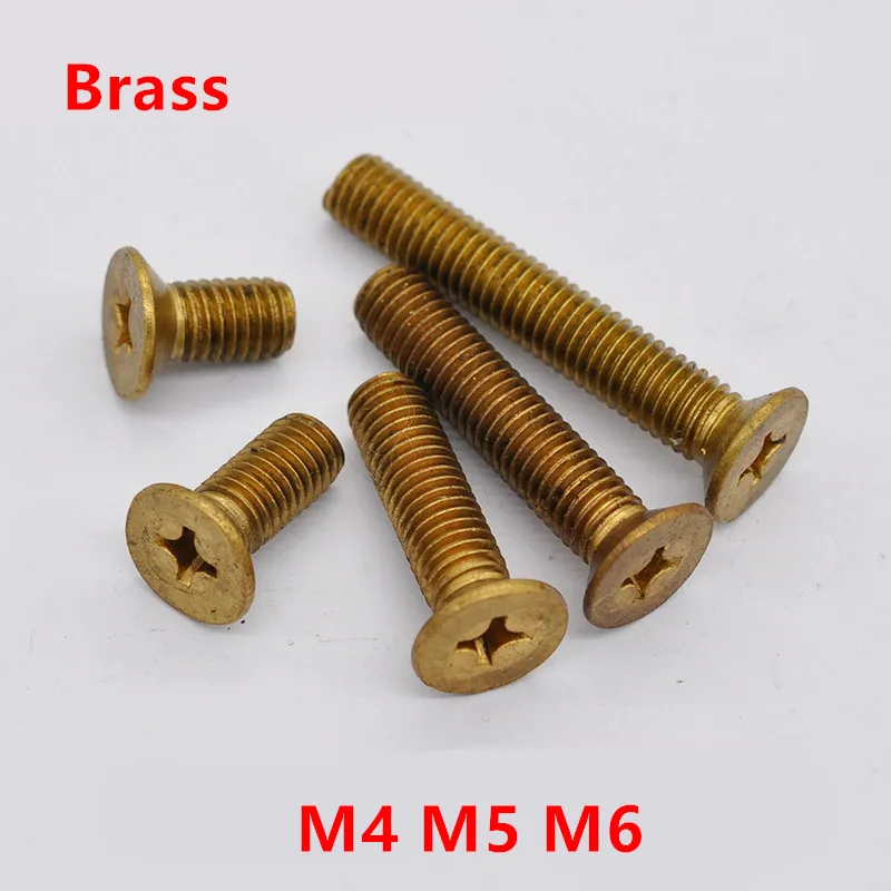 M5 Brass Phillips Bolt Flat head Screws Machine Countersunk Screw Bolts 
