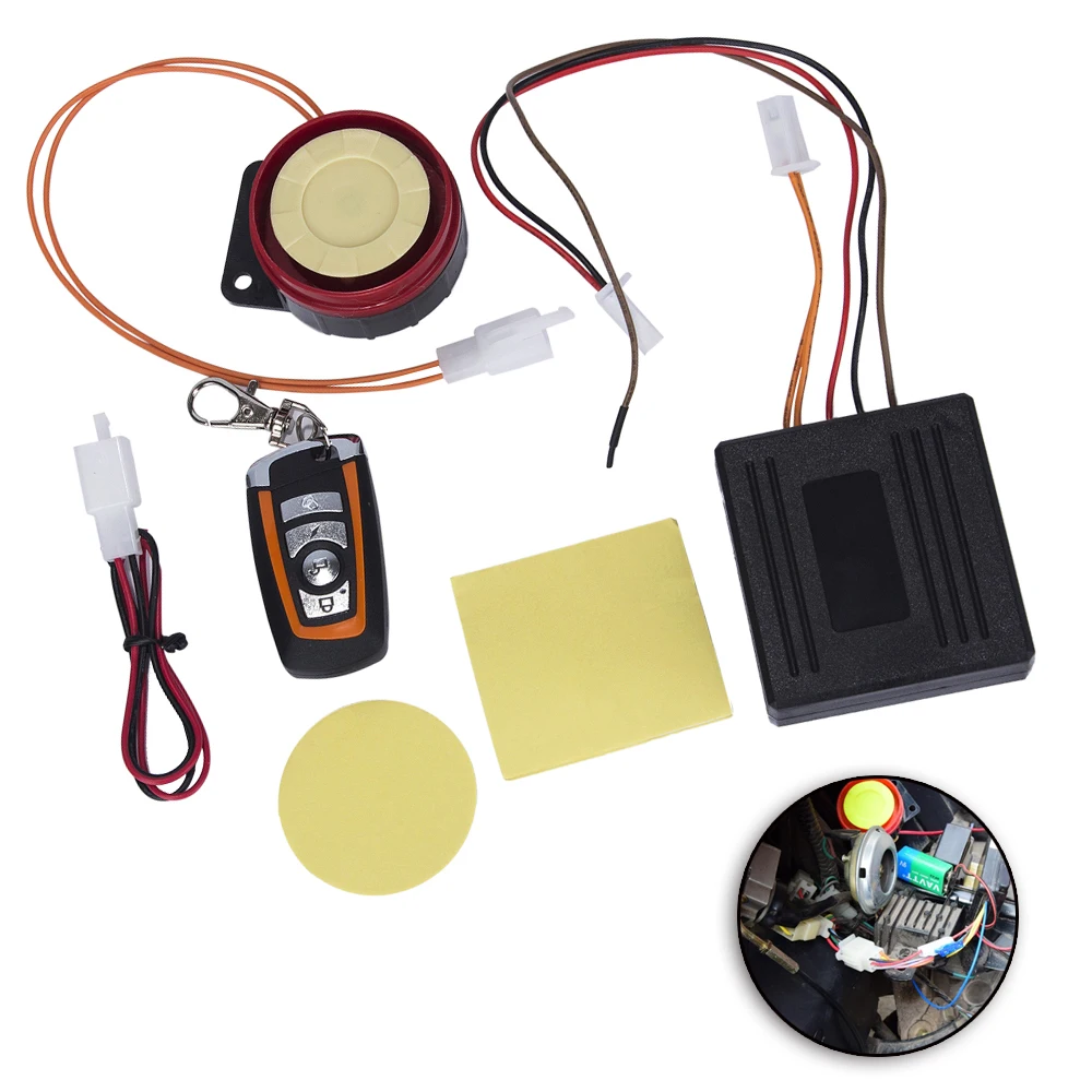 

12V Motorcycle Scooter Autobike Anti-theft Security Alarm System 12V Remote Control Engine Start Motorcycle Single Alarm