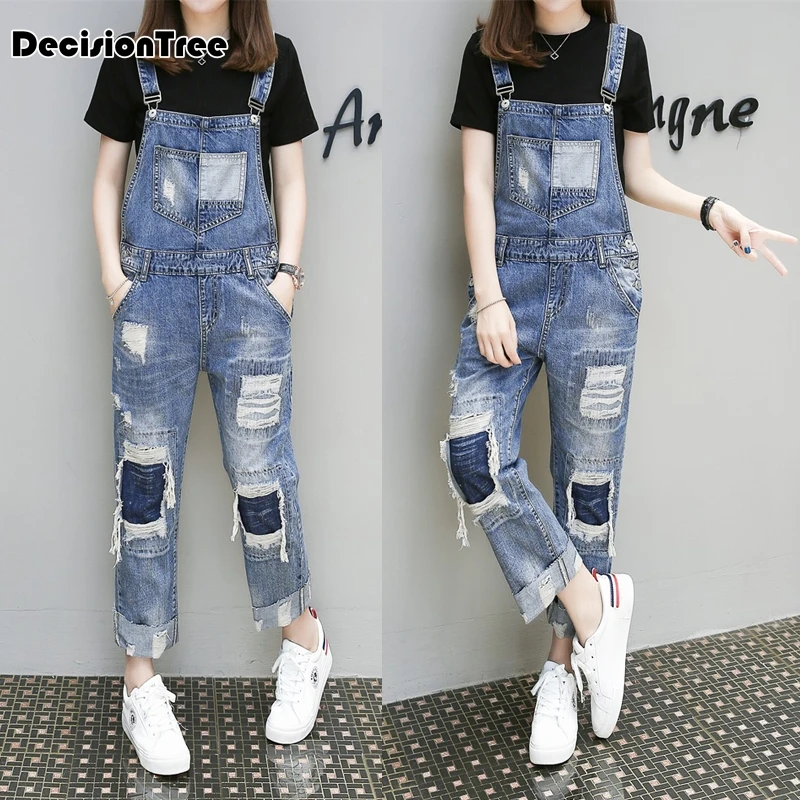

2019 summer jumpsuits women long sleeve female shirt denim jumpsuits loose blue ladies jumpsuits jeans