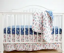 100% хлопковые детские бортики для кроватки, постельные принадлежности, детские подушки, простыни, юбки, бамперы для кроватки, комплект
