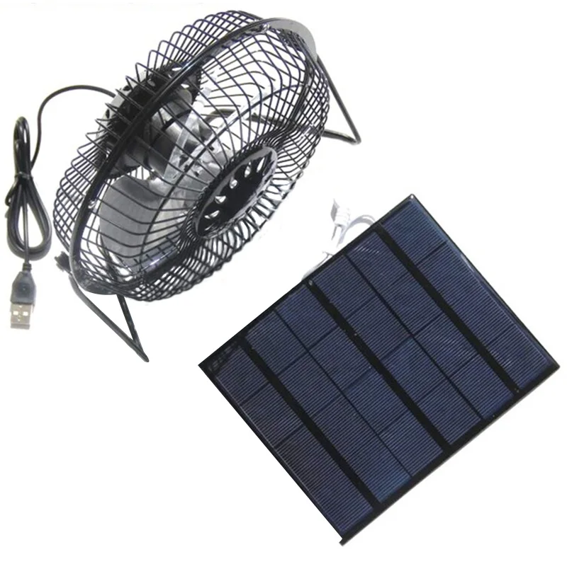 Usb вентилятор 6 дюймов охлаждающая вентиляция вентилятор+ 3,5 Вт Солнечная Панель зарядное устройство питание для путешествий на открытом воздухе Рыбалка домашний офис