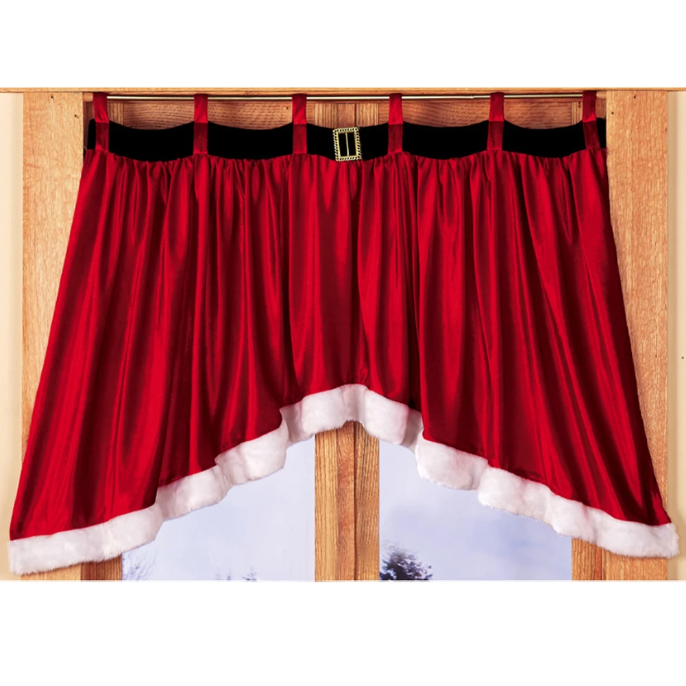 2017 Red Christmas Decor Window Curtain Pennant Santa Claus Dress