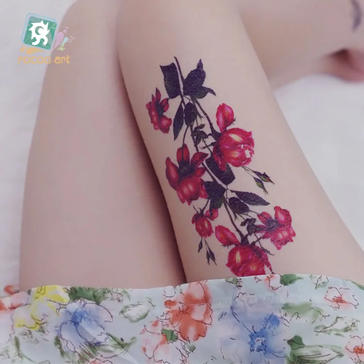 Rocooart QC678-698 для женщин макияж татуировки рукава боди-арт цветы граната временные флэш-татуировки стикер tatuagem