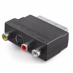 RGB Scart на 3 RCA S-Video адаптер композитного RCA SVHS S-Video AV ТВ аудио для видео DVD Регистраторы ТВ телевидения мультимедиа