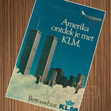 Pop Royal Dutch Airlines Kim Retro Vintage Propaganda cartel de Papel kraft de etiqueta de pared para cuarto de baño decoración del hogar regalo