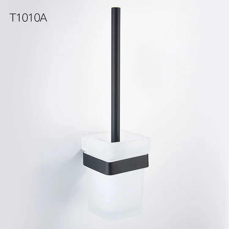 Toilet Brush Holder Набор аксессуаров для ванной комнаты, матовый черный настенный держатель для туалетной бумаги, держатель для полотенец, держатель для щетки, набор аксессуаров для ванной, 10 вариантов на выбор - Цвет: Toilet Brush Holder