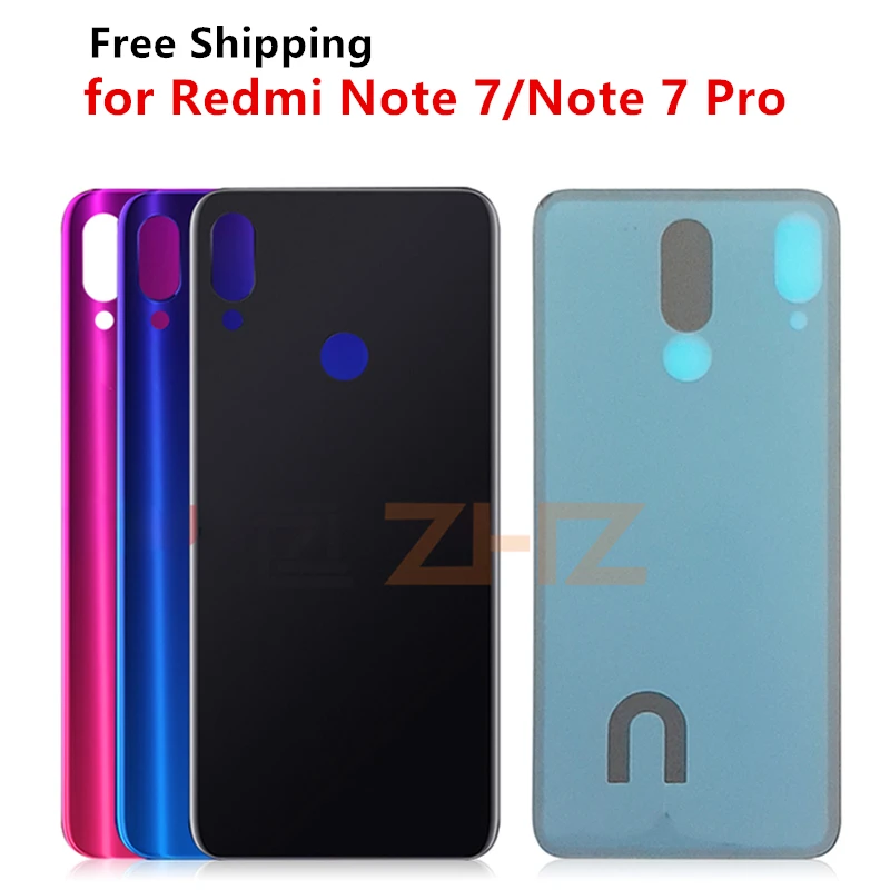 

Original For Xiaomi Redmi Note 7/ Note 7 Pro glass Battery Back Cover Rear Door Housing Replacement Repair Parts free shipping