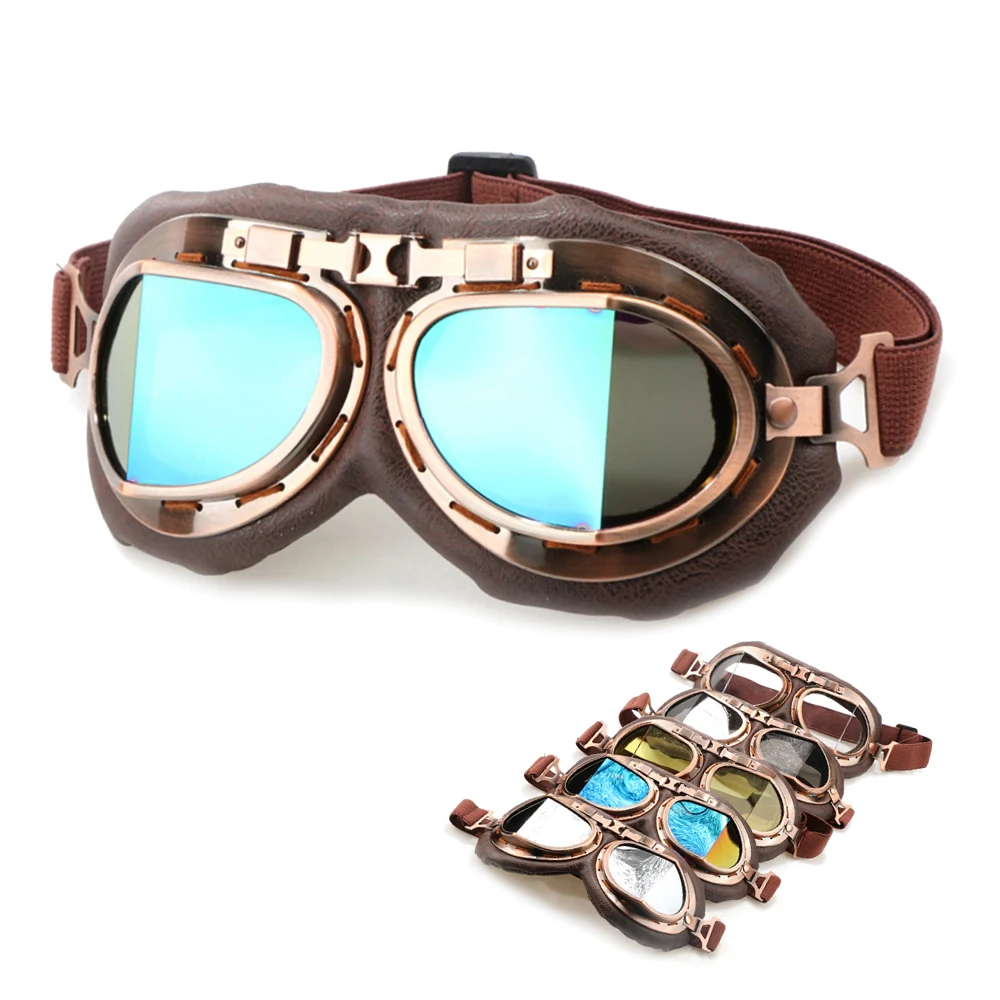Motorcycle Goggles Glasses Vintage Motocross Goggles Classic Aviator