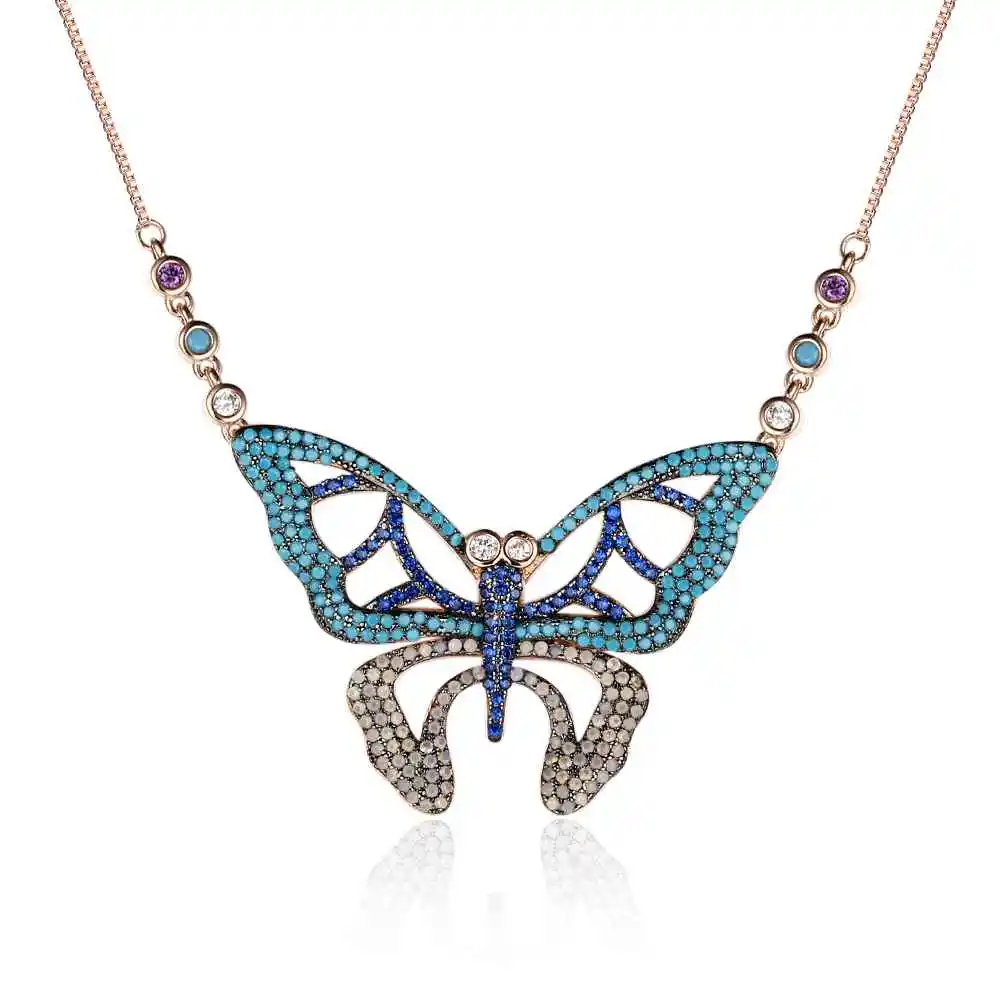 

New Fashion Butterfly Necklaces for Women Cubic Zirconia Cute Insect Jewelry for Party Women/Girls Jewelry Gift (NE102920)