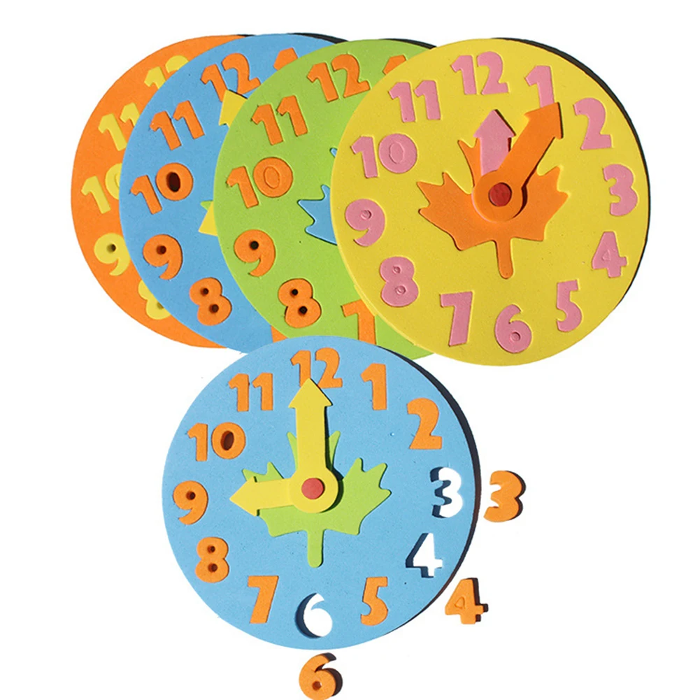 Пенопластовая часовая головоломка, игрушка-головоломка, веселая математическая игра, DIY часы ручной работы, Игрушки для раннего обучения, развивающий, образовательный подарок для детей