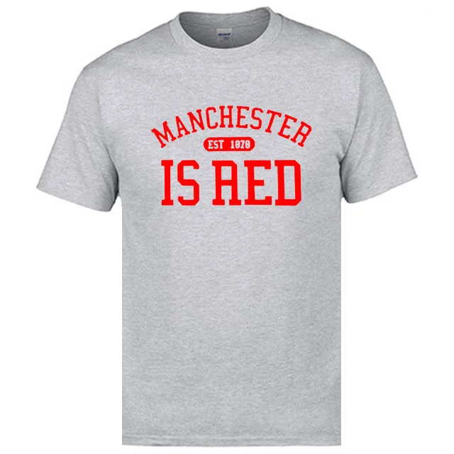 

2017 summer United Kingdom Manchester is Red printed men t shirt plus size 100% cotton high quality top tees hip hop t-shit men