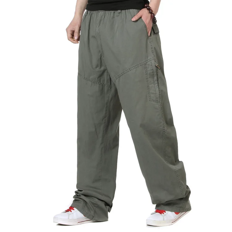 Тонкий хлопок мужская одежда повседневные брюки Свободный рукав мужская одежда мужчины obese плюс размер XL 2XL 3XL 4XL 5XL 6XL - Цвет: Dark gray