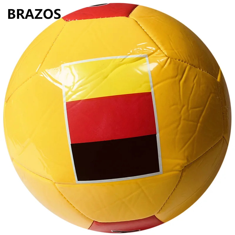 High Quality Outdoor PVC Official Size 5 Football Training Soccer Ball National Flag Ball Football Kids Sport Machine Futbol Balls Soccer Voetbal With Needle Pump Free Shipping