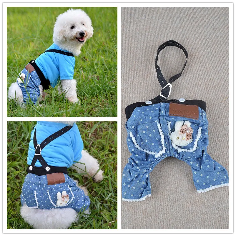 F14 pet jeans Dog Jeans Pants Overalls Jumpsuit For chihuahua Small