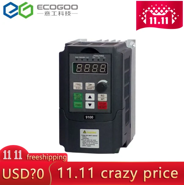 US $68.85 075 Kw15kw 22kw 3kw 220v380v Ac Frequency Inverter Single Phase Input 3 Phase Output Ac DrivesFrequency Converter