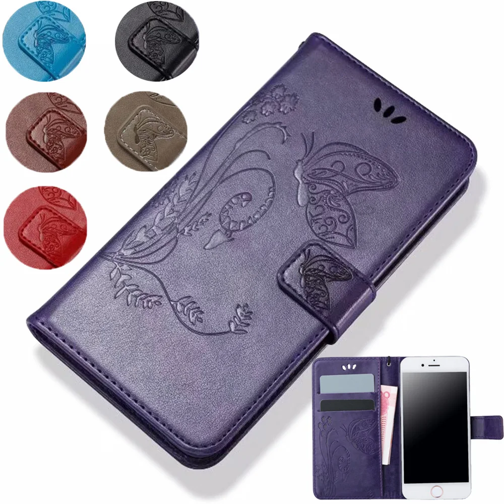 

For dexp b450 Case butterfly flower Retro Leather Flip Wallet Cover For dexp G255 A150 BS650 BS550 Z355 a140 phone case